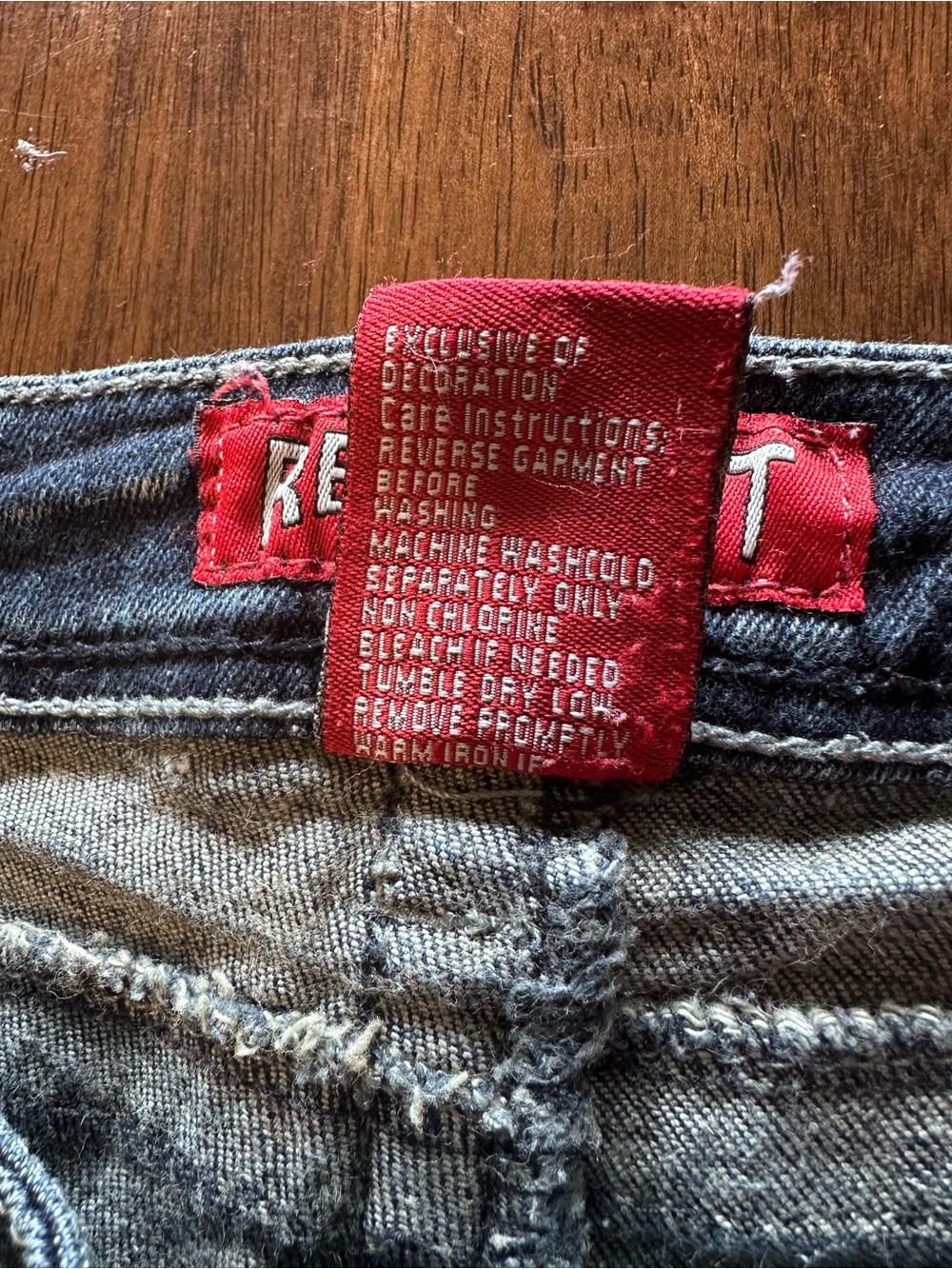 Red Rivet Size 13 Skinny Jeans Blue Denim Rhinestone Embellished Pockets Y2K - Picture 6 of 13
